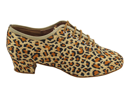 2302 Leopard Satin with 1&quot; Standard Heel in the photo