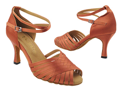 2388LEDSS Dark Tan Satin  3&quot; Heel (5059) in the photo