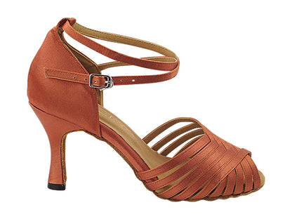 2388LEDSS Dark Tan Satin  3&quot; Heel (5059) in the photo