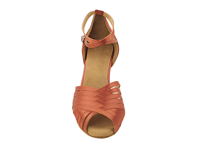 2388LEDSS Dark Tan Satin  3&quot; Heel (5059) in the photo