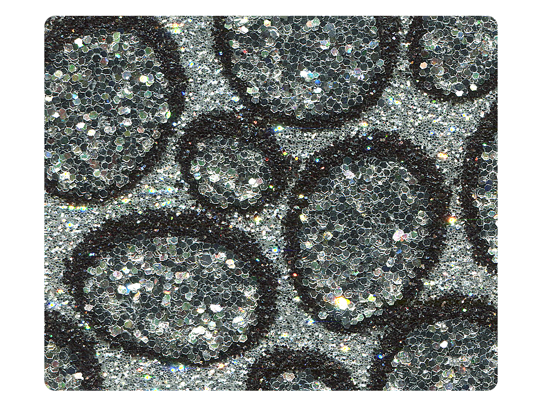 241 Silver_Black Glitter Fabric Swatch