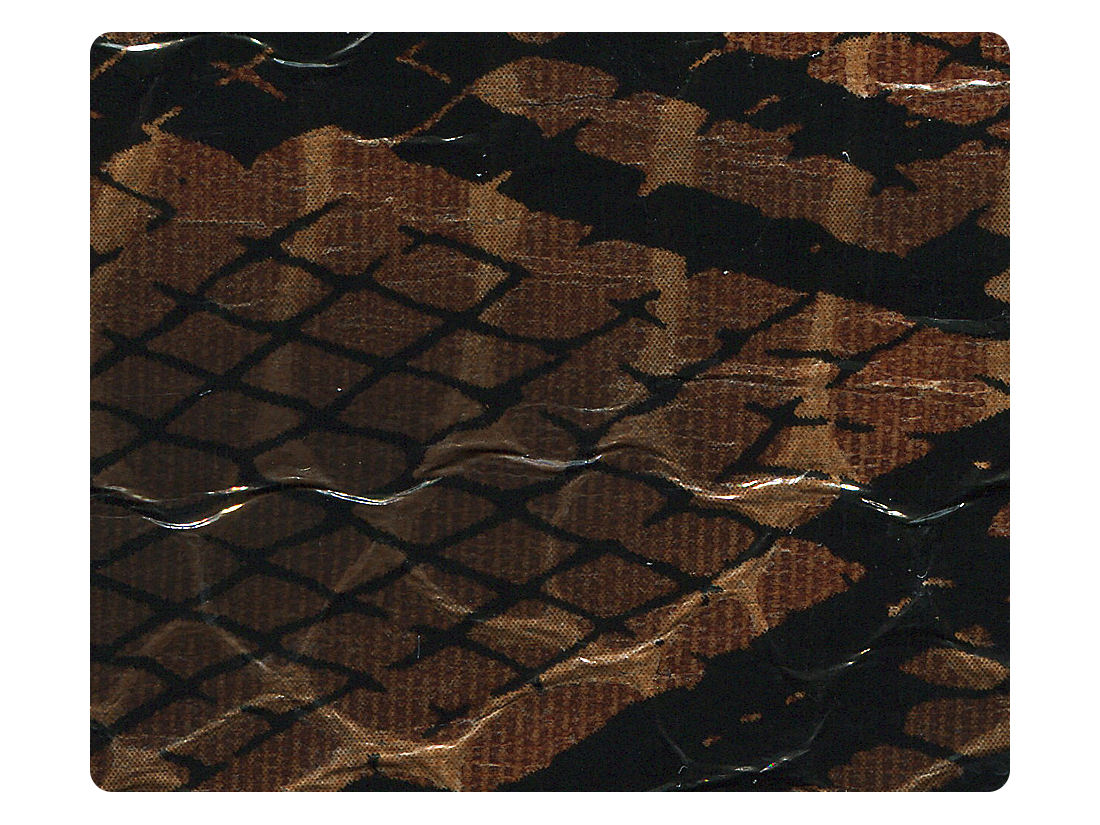 244 Dark Brown Snake Patent PU Fabric Swatch