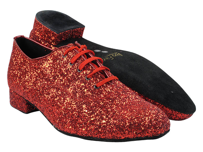 2503 10 Red Sparkle with 1&quot; Standard Heel in the photo