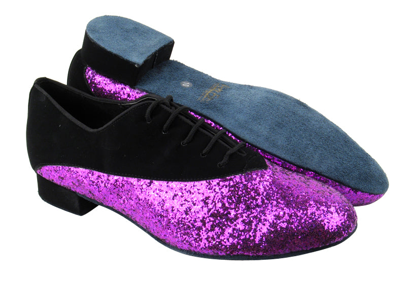 2504 Black Nubuck_11 Purple Sparkle with 1&quot; Heel in the photo