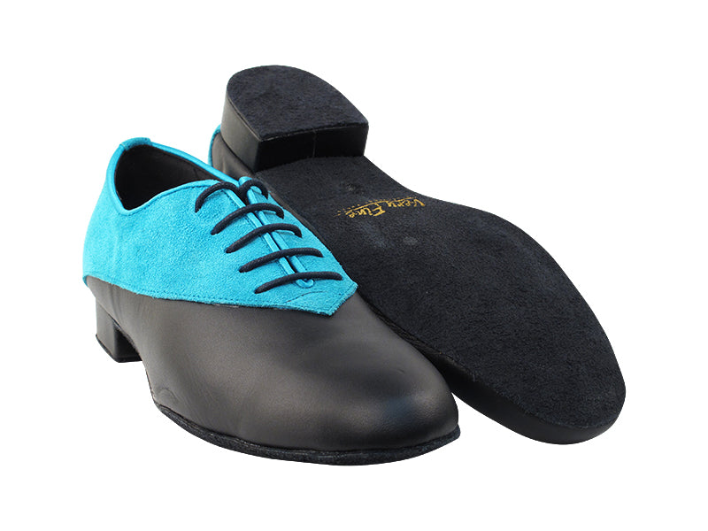 2504 282 Blue Suede_B_Black Leather_F with 1&quot; Standard Heel in the photo