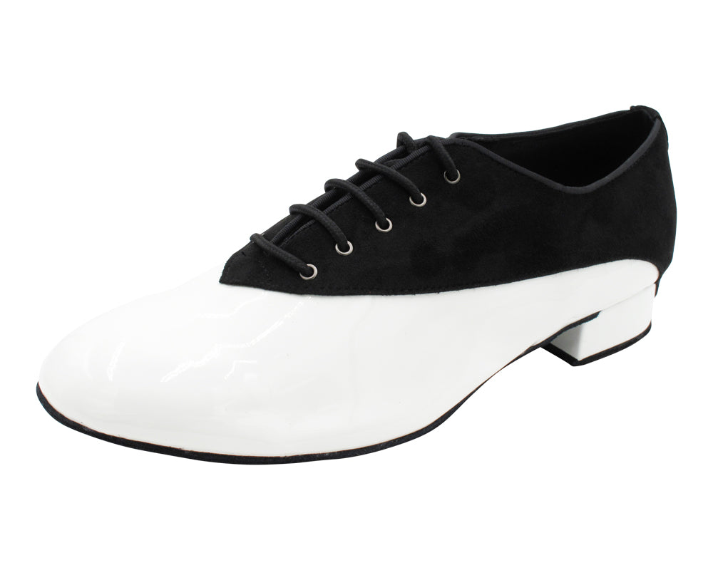 2504 Black Oxford Nubuck &amp; White Patent with 1" Heel in the photo