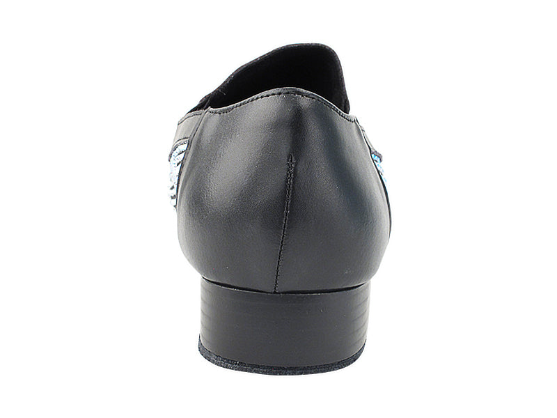 2506Bling Black Glitter Satin &amp; Crystal AB with Men 1" Standard Heel (2002) in the photo