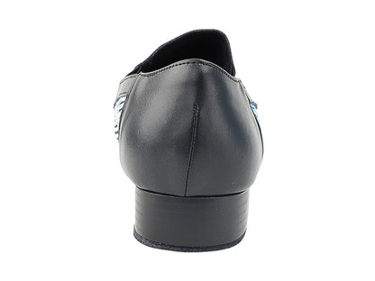 2506Bling Black Glitter Satin &amp; Crystal AB with Men 1" Standard Heel (2002) in the photo
