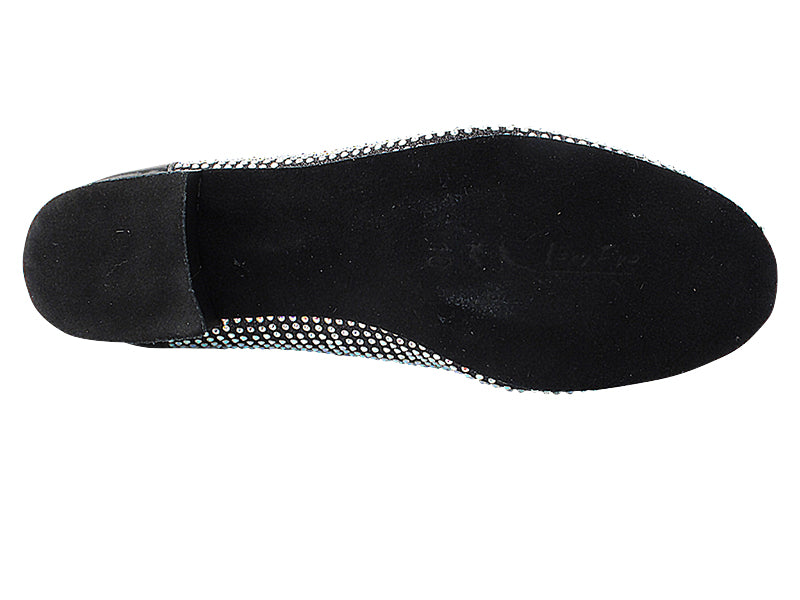 2506Bling Black Glitter Satin &amp; Crystal AB with Men 1" Standard Heel (2002) in the photo