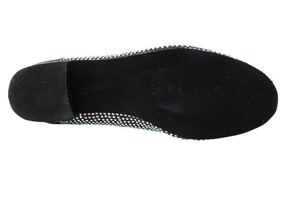 2506Bling Black Glitter Satin &amp; Crystal AB with Men 1" Standard Heel (2002) in the photo