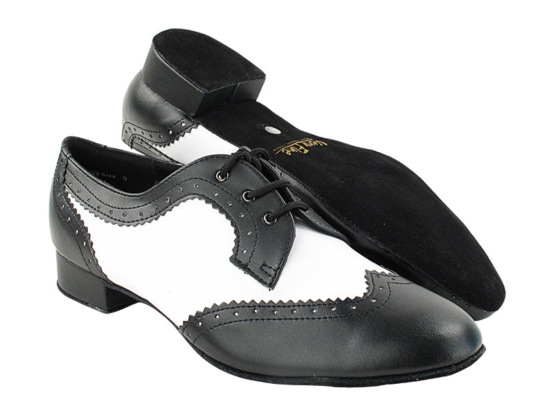 2509 Swing Black &amp; White with 1&quot; standard heel and Suede Leather Sole in the photo