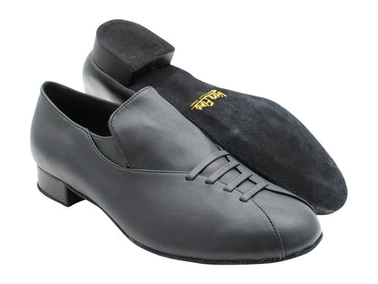 2515 Black Leather (Slip On) with 1" Standard Heel in the photo