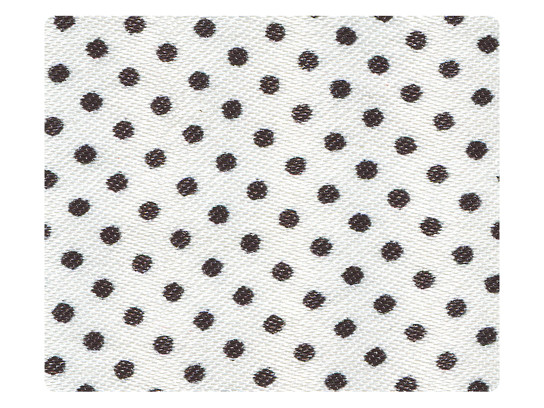 256 White &amp; Black Dots Satin Fabric Swatch