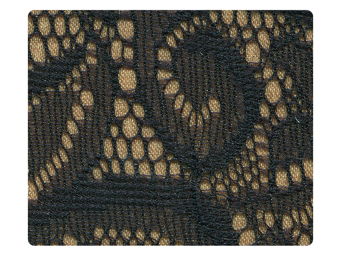 258 Flesh &amp; Black Lace Fabric Swatch