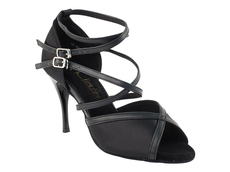 2630LEDSS Black Satin with 3.5&quot; Stiletto Black Plated Heel in the photo