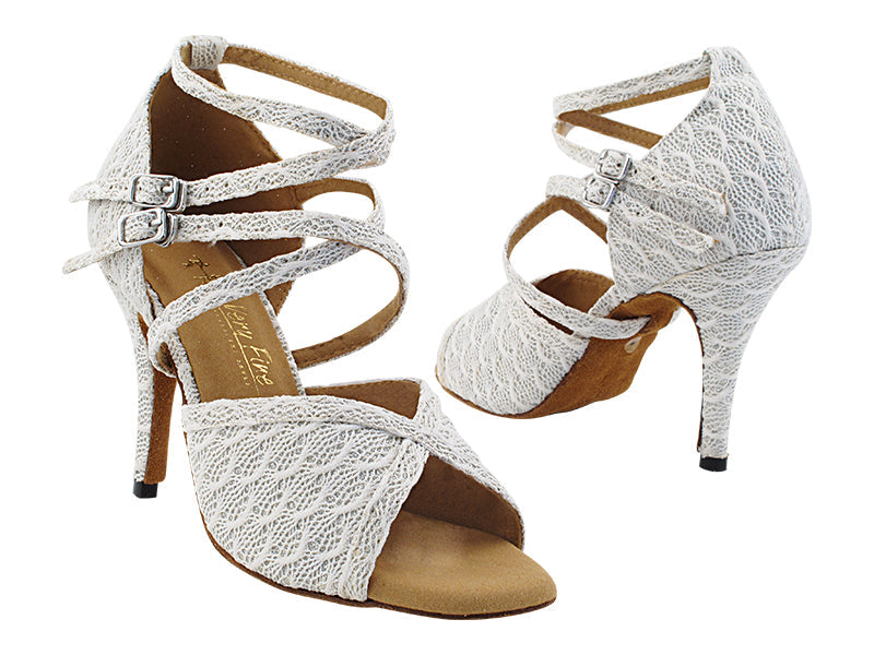 2630LEDSS 049 Knitted White Sparkle with 3.5&quot; Stiletto Heel (575) in the photo