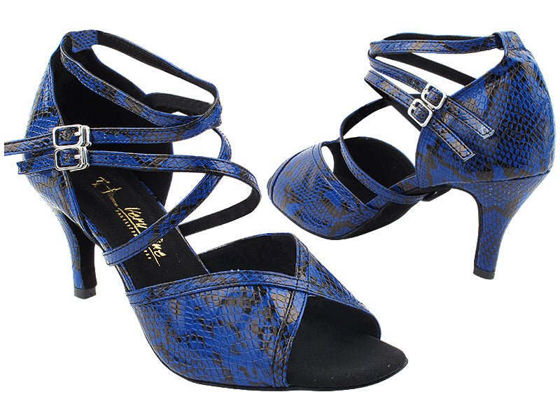 2630LEDSS Dark Blue Snake PU with 3&quot; STILETTO HEEL (428) in the photo