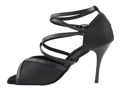 2630LEDSS Black Satin with 3.5&quot; Stiletto Black Plated Heel in the photo