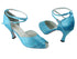 2701 104 Blue Flower Satin with 3" Heel in the photo