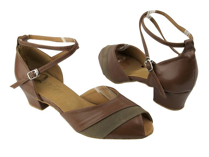 2701 133 Coffee Brown Leather_ 134 Brown Nubuck with 1.5&quot; Medium heel in the photo