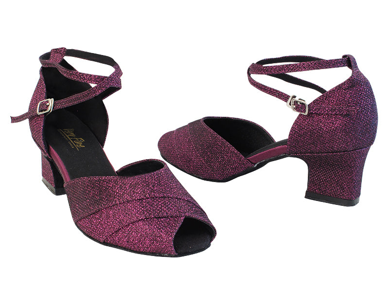 2701 274 Prple Glitter with 3149_2&quot; Thick Cuban Heel in the photo