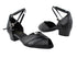 2701 Black Leather_222 Snake Black Trim with 1.5" Medium Heel in the photo