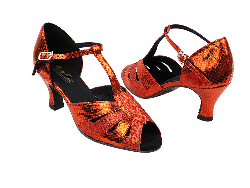 2702 Red Stardust_225 Snake Red with 2.5&quot; Heel in the photo