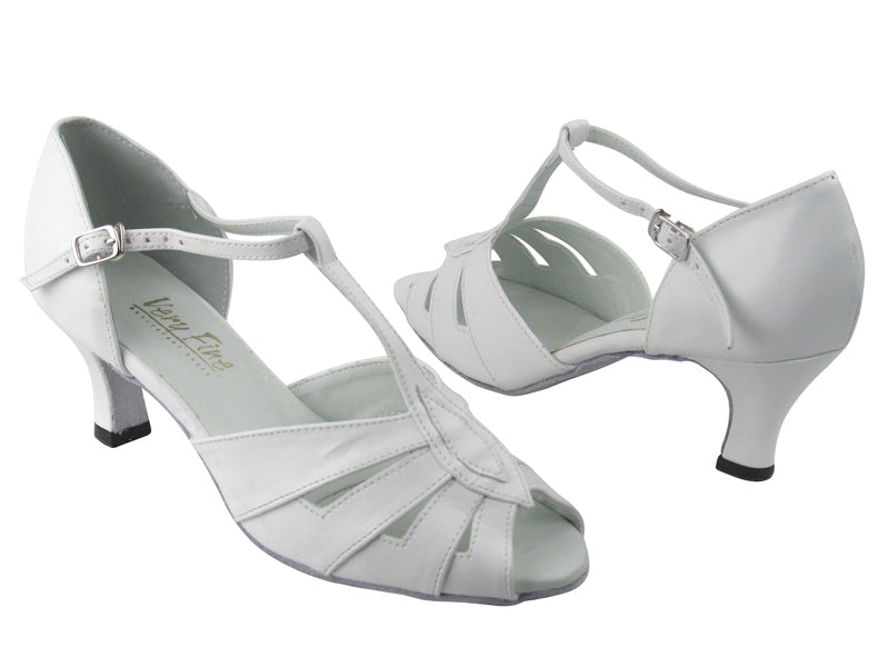 2702 White Leather with 2.5&quot; Low Heel in the photo