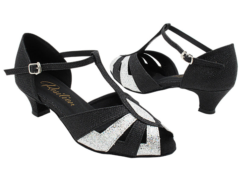 2702 273 Black Glitter_107 Silver Scale with 1.3&quot; Cuban Heel (387) in the photo