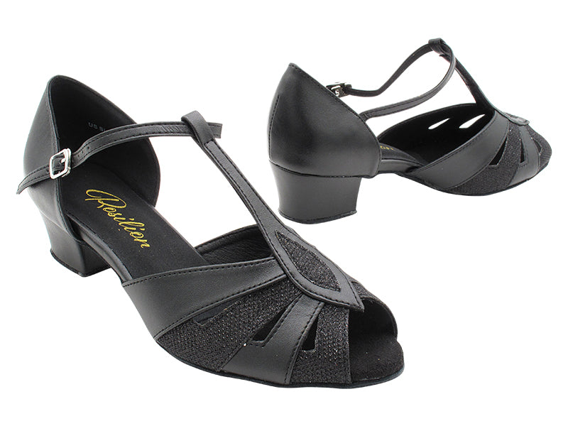 2702 Black Leather &amp; 273 Glitter Satin with 1.5&quot; Heel (2001) in the photo