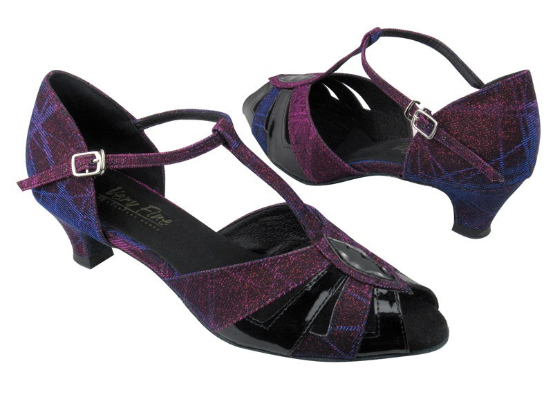 2702 Black Patent_Purple Illusion with 1,3&quot; heel in the photo