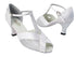 2703 Silver Stardust & White Satin with 2.5" Low Heel (2899) in the photo