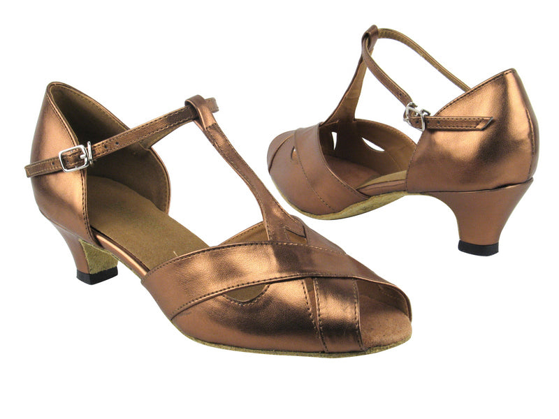 2703 171 Dark Tan Gold PU with 1.3&quot; Cuban heel in the photo