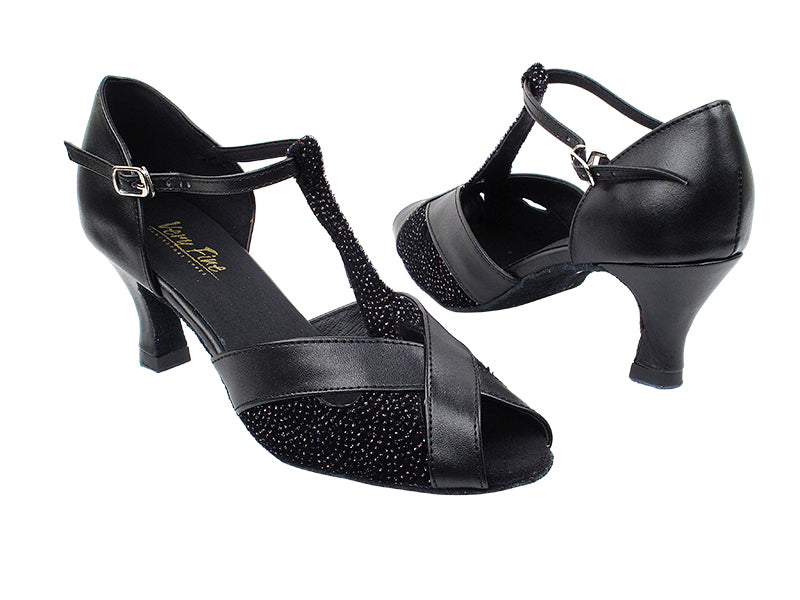 2703 29 Velvet_Black Leather with 2.5&quot; Heel in the photo