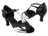 2703 Silver Leather_Black Leather with 2.5" low heel in the photo
