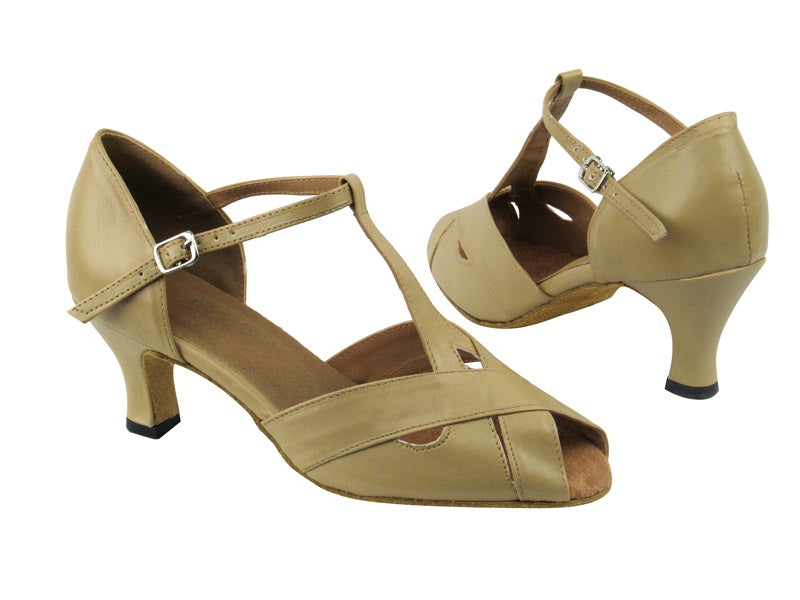 2703 Tan Leather with 2.5&quot; Low heel in the photo