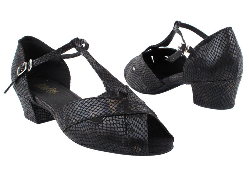 2703 85 Black Snake with 1.5&quot; Medium Heel in the photo