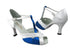 2703 Blue Stardust & White Patent with 3" Heel in the photo