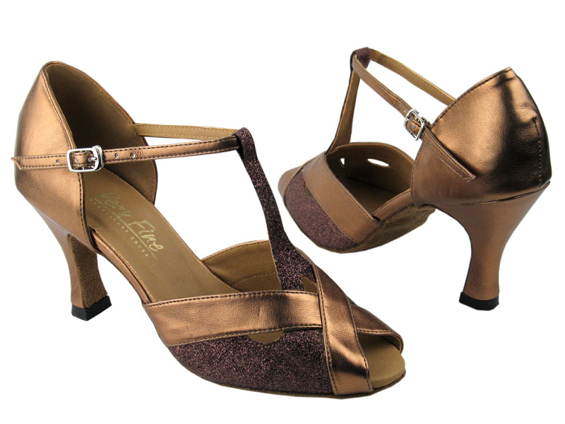 2703 Copper Stardust &amp; Dark Tan Gold with 3&quot; Heel in the photo