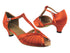 2707 182 Orange Tan Satin with 1.3" Cuban heel in the photo