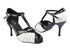 2707 191 White Flower Satin_Black Patent Trim with 3" Slim Black Plated Heel in the photo