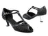 2707 Black Satin_Black Leather Trim_Silver Leather_H with 2.5" low heel in the photo