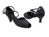 2708 127 Black Stardust_Black Satin Trim with 2.5" low heel in the photo