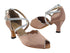 2708 Tan Satin_6 Silver Sparklenet Trim with 2.5" Low Heel (2899) in the photo