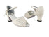 2709 15 Creamy White PU with 2.2" Thick Cuban Heel in the photo