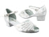 2709 86 Silver Laser Satin with 1.5" medium heel in the photo