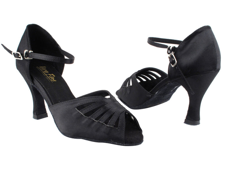 2709 Black Satin with 3&quot; Heel in the photo