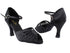 2709 Black Satin with 3" Heel in the photo