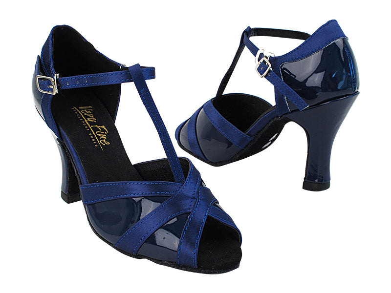 2711 297 Dark Blue Patent_301 Dark Blue Satin Trim with Women&