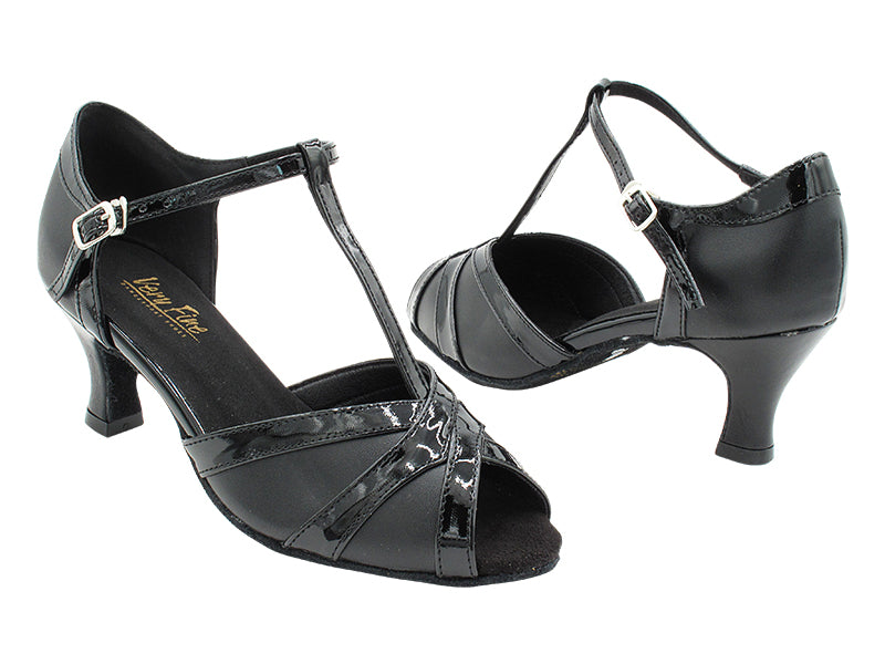 2711 Black &amp; Black Patent Trim with 2.5&quot; heel in the photo